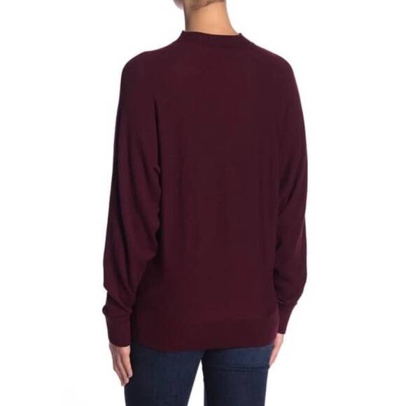 Splendid burgundy reversible sweater, medium soft choker keyhole long sleeve - Picture 2 of 12